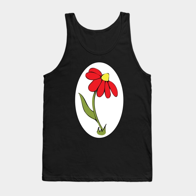 Daisy Whimsical Cartoon Illustration Happy Colours Tank Top by Angel Dawn Design